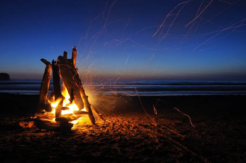 Beach camp fire