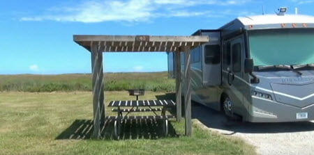 RV beach camping site