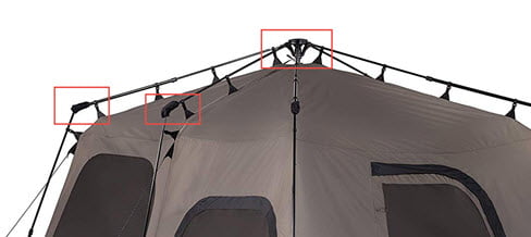 Tent collapse joints