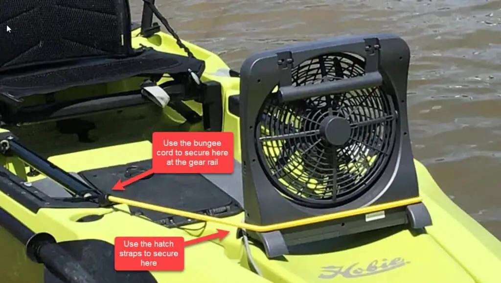 how to secure a fan to your kayak